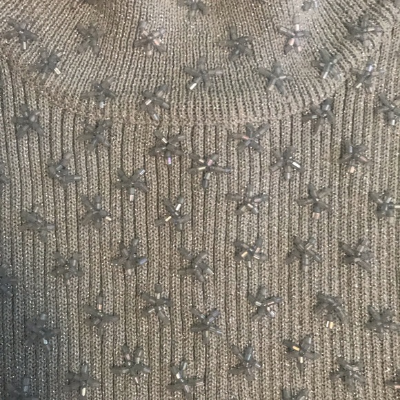 Cache silver sleeveless sweater top Small sparkle - Picture 3 of 4